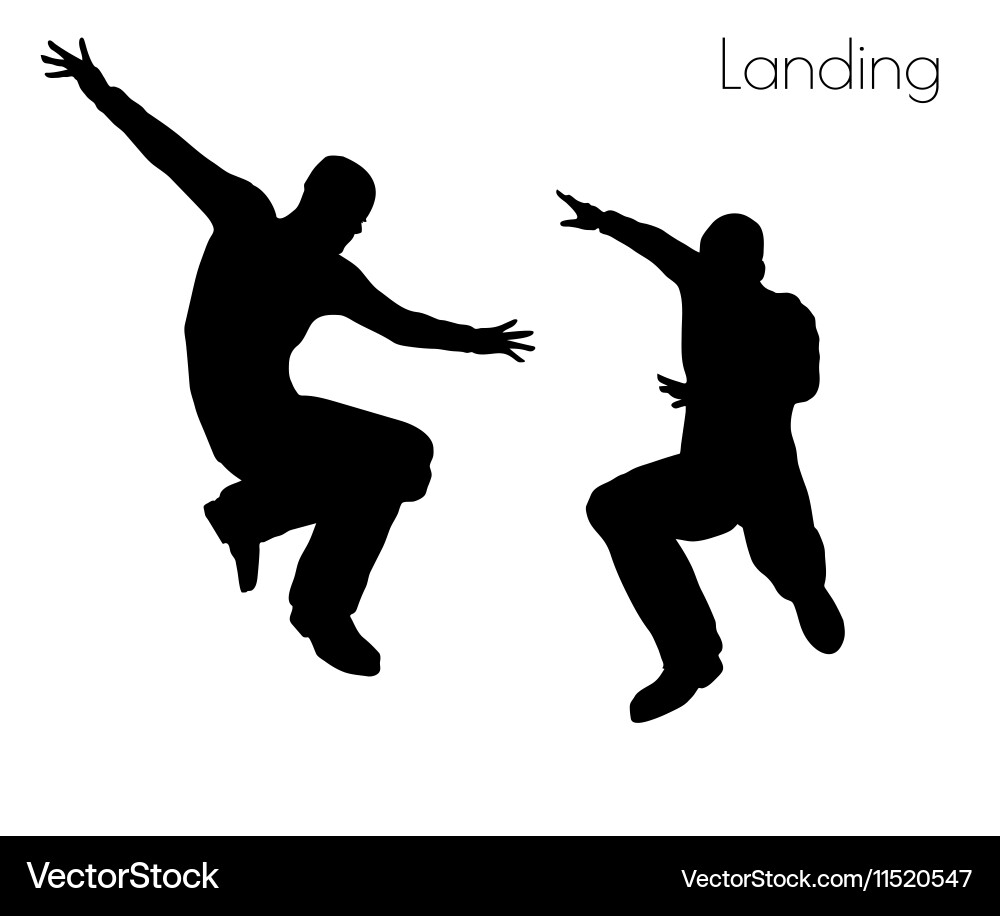 Man in landing action pose vector image