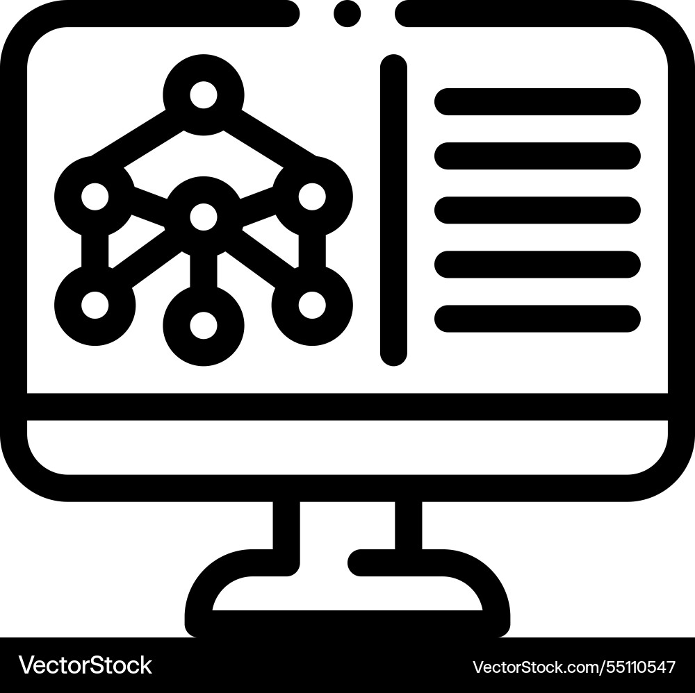 Neural network icon thin linear style design Neural network icon thin linear style design vector image