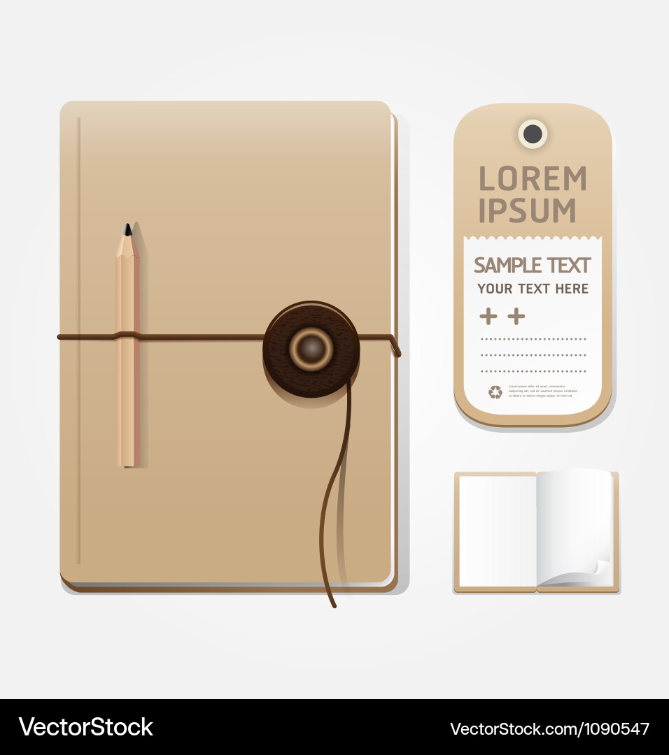 Open Notebook Page with Tag vector image