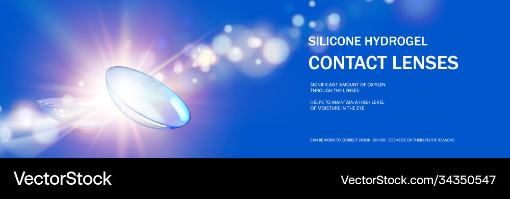 Panoramic design template box contact lens Vector Image