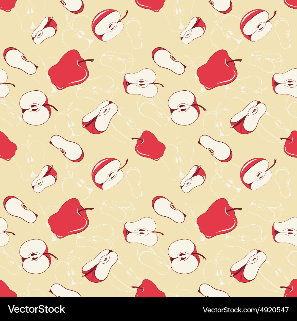 Seamless pattern with apples Vector Image