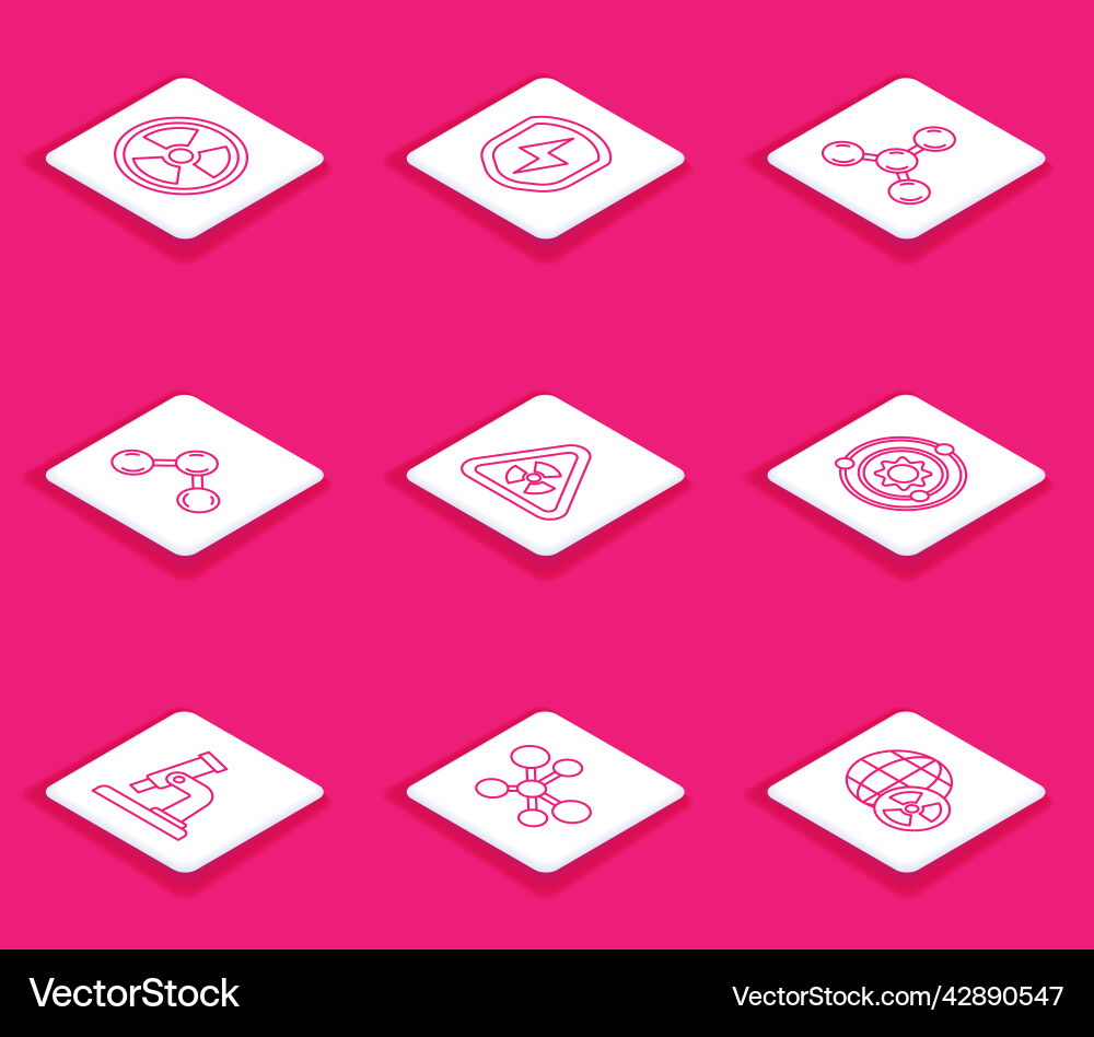 Set line radioactive secure shield with lightning Set line radioactive secure shield with lightning vector image