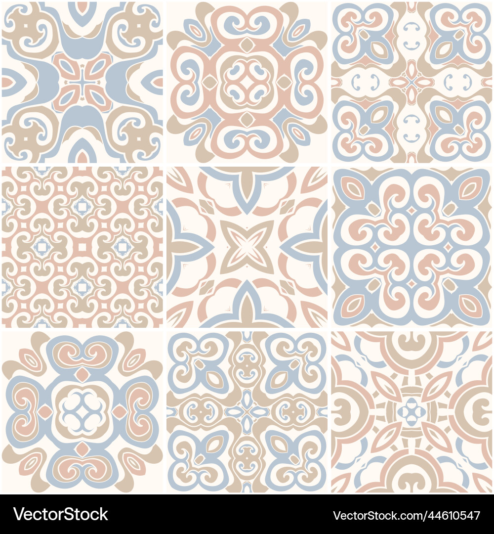 Tile design in azuleju style Tile design in azuleju style Vector Image
