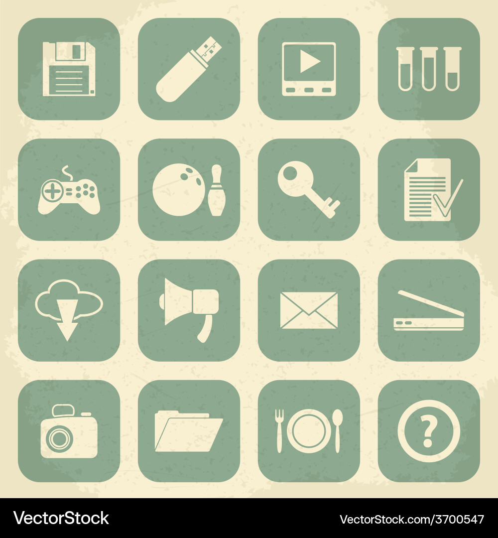 Universal retro icons for web and mobile Vector Image