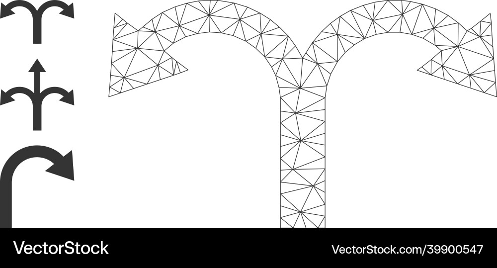 Web network bifurcation back arrow icon Web network bifurcation back arrow icon Vector Image