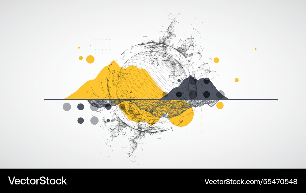 Abstract image of a wireframe sphere Vector Image