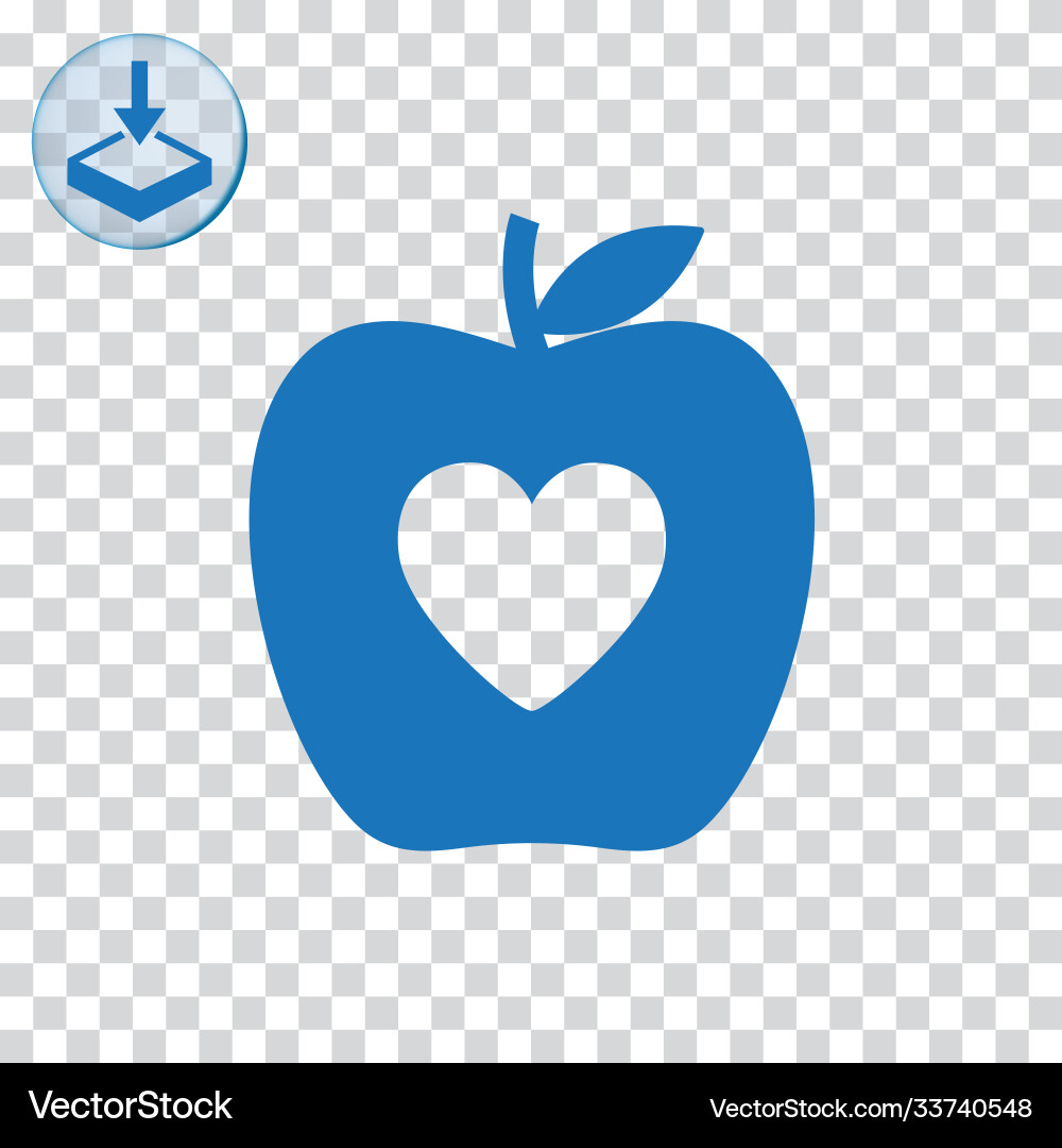 Apple with heart icon for web and mobile Vector Image