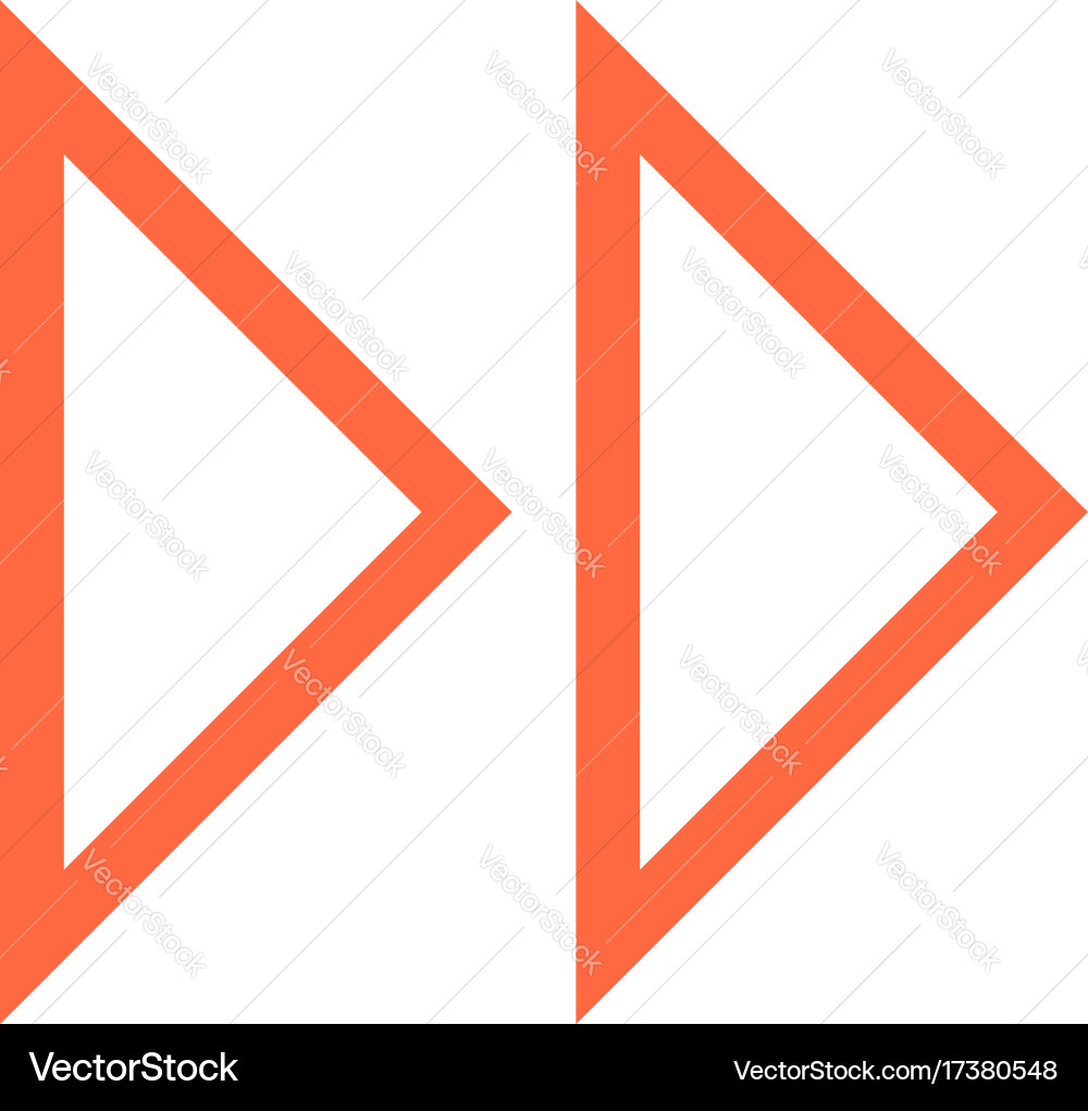 Arrow sign fast forward icon pointer symbol Vector Image