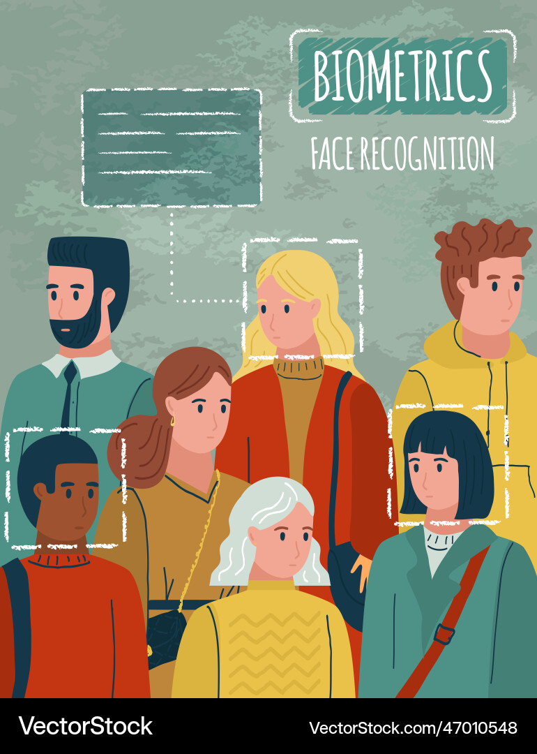 Biometrics face recognition digital id scan tech Biometrics face recognition digital id scan tech vector image