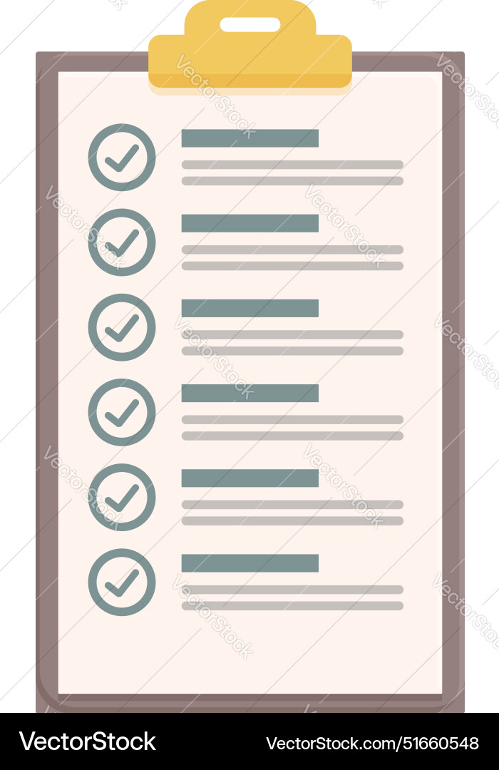 Clipboard showing check marks representing Clipboard showing check marks representing vector image