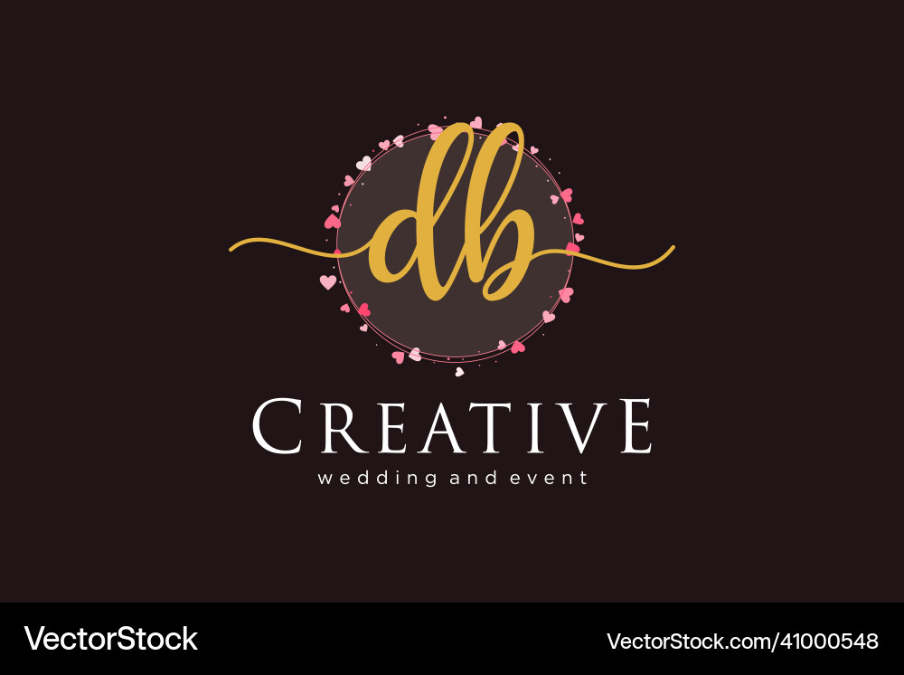 Initial db feminine logo usable vector image