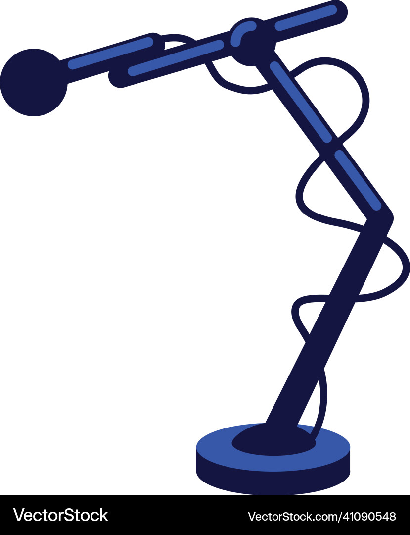 Microphone with wires flat color object Vector Image