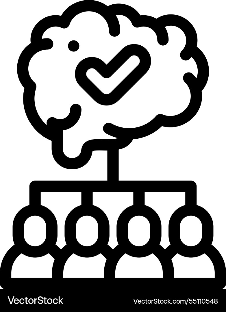 Neuromarketing icon thin linear style design Neuromarketing icon thin linear style design vector image