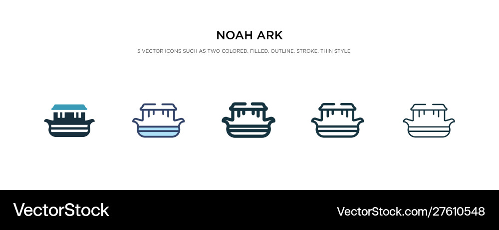 Noah ark icon in different style two colored Noah ark icon in different style two colored Vector Image