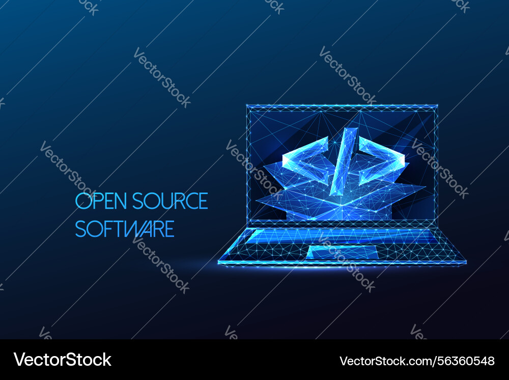 Open source software and coding concept Open source software and coding concept vector image