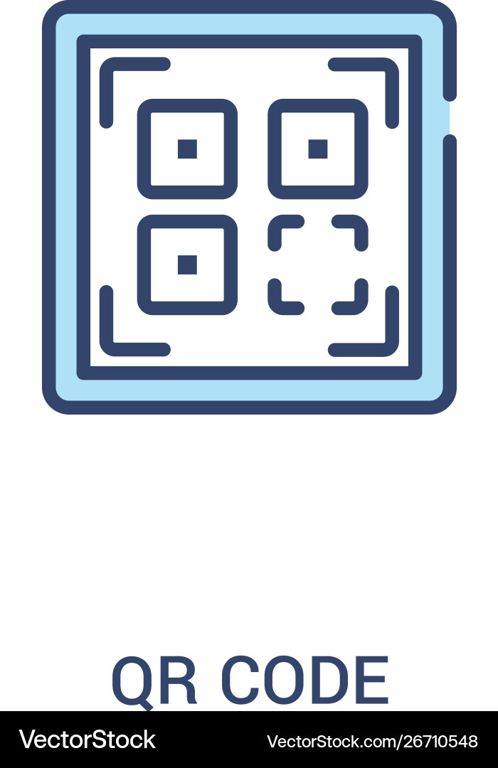 Qr code concept 2 colored icon simple line Qr code concept 2 colored icon simple line vector image