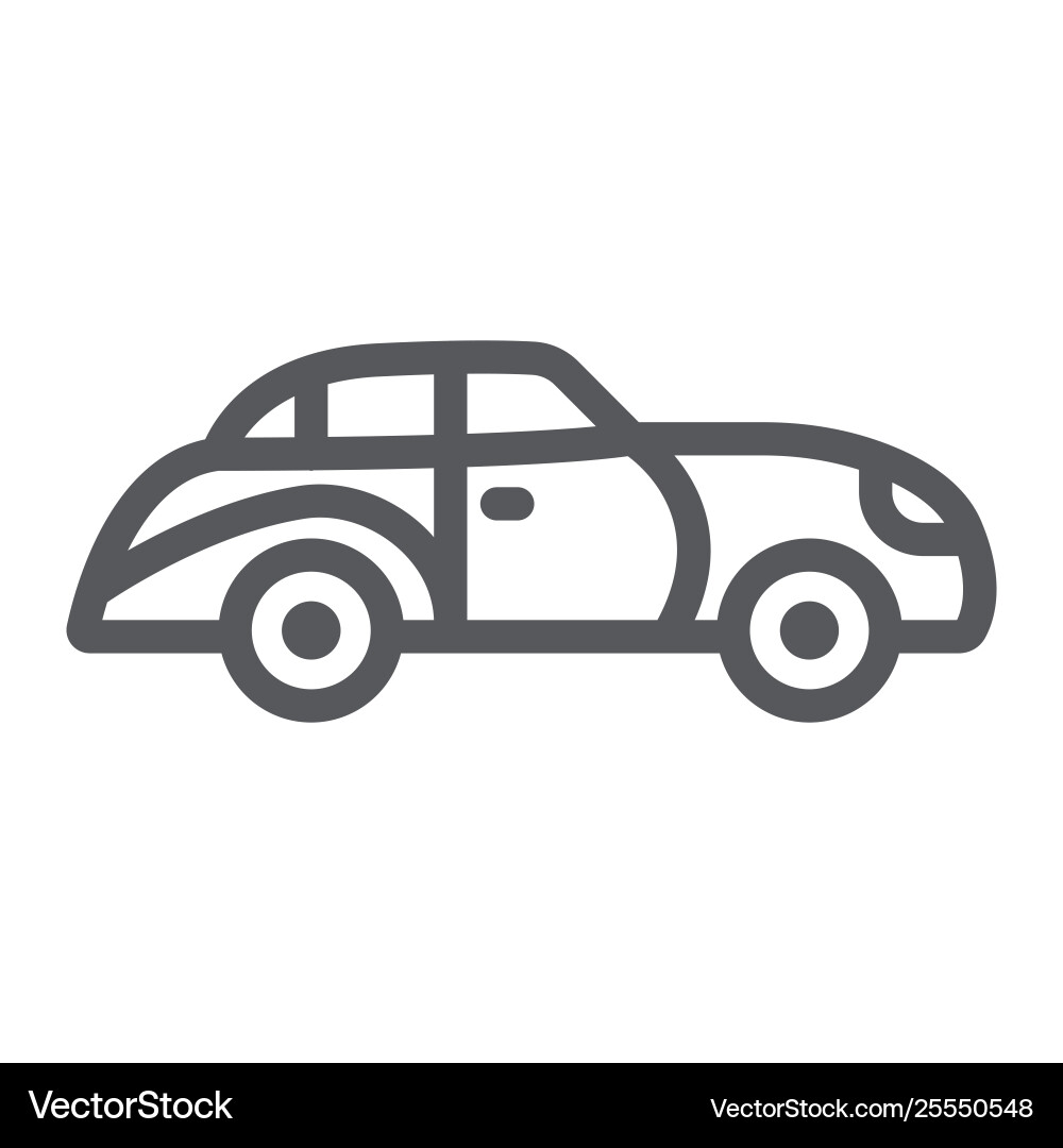 Retro car line icon vintage and automobile old Retro car line icon vintage and automobile old vector image