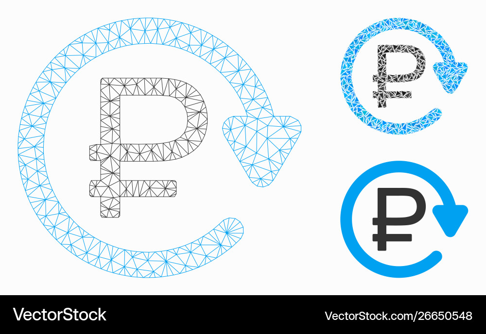 Rouble recurring payment mesh 2d model Rouble recurring payment mesh 2d model vector image