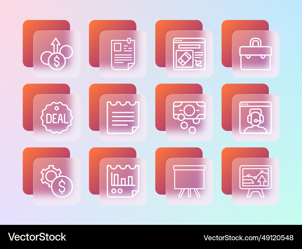 Set line briefcase document with graph chart Set line briefcase document with graph chart vector image