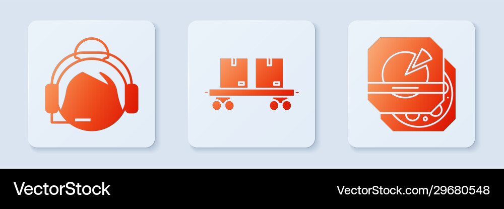 Set railway carriage support operator in touch Set railway carriage support operator in touch vector image