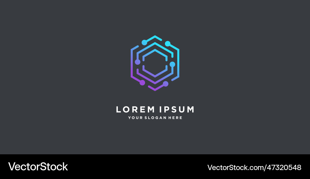 Technology logo design with linear style Technology logo design with linear style vector image