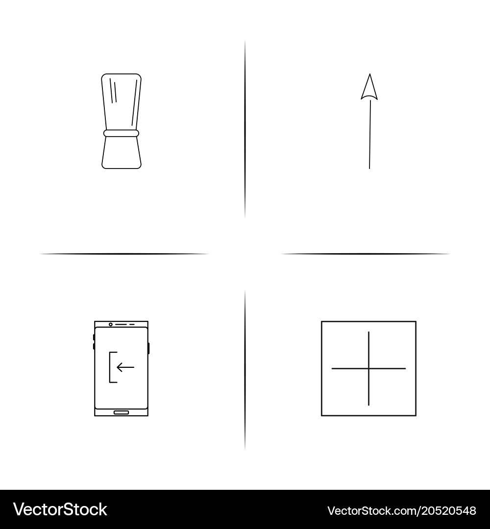 User interface simple linear icons set outlined vector image