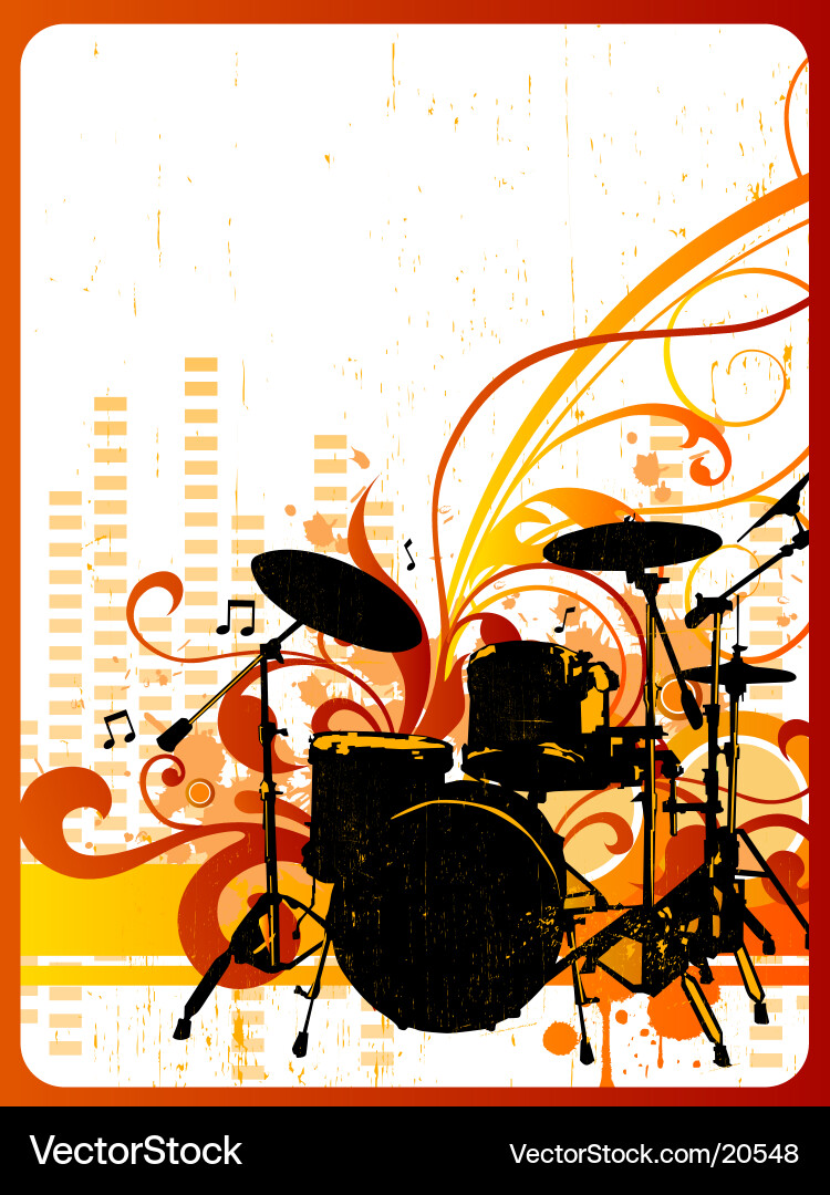 Vintage Drum Kit Artwork vector image