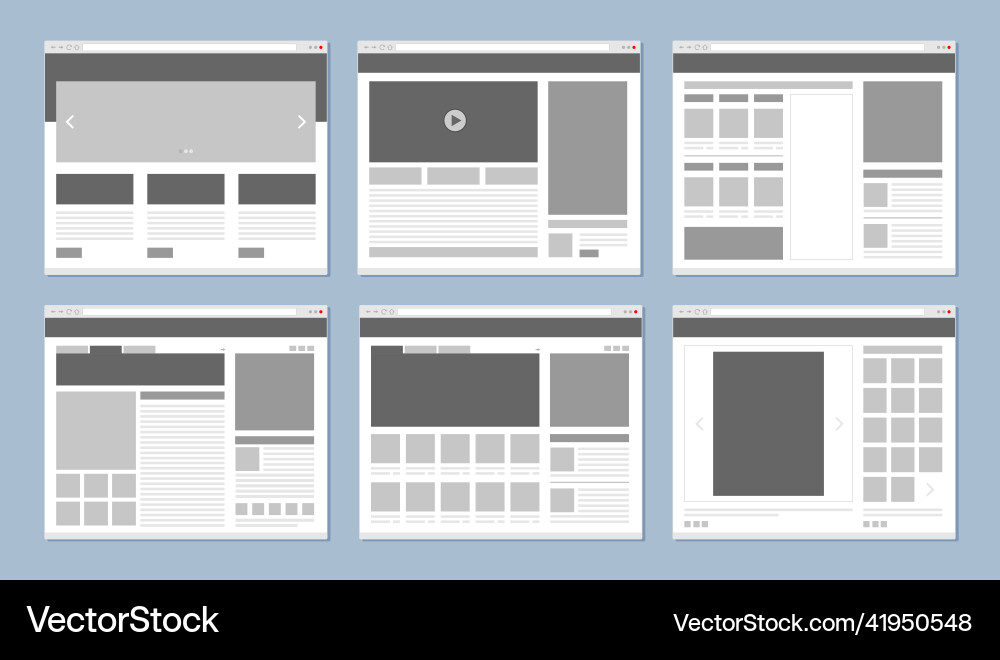 Website layout web pages template internet Website layout web pages template internet Vector Image