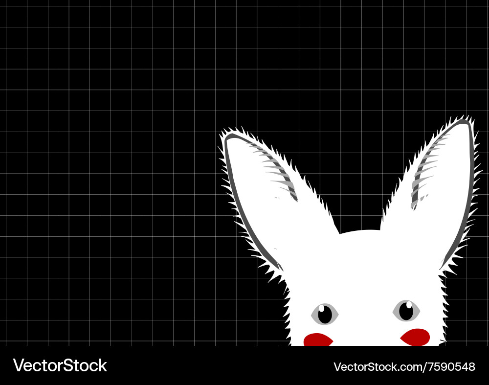 White rabbit grid background Vector Image