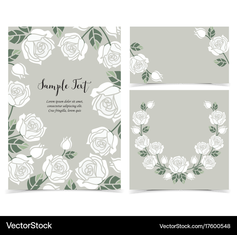 White Roses Floral Background Royalty Free Vector Image