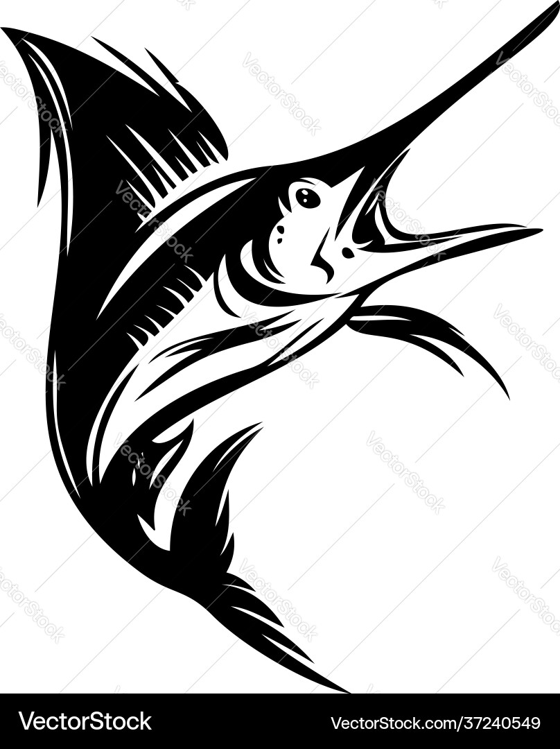 Blue Marlin Fishing Logo Template Vector Image