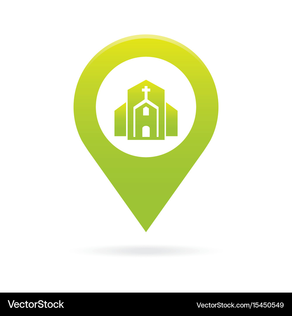 Church map pointer icon marker gps location flag vector image