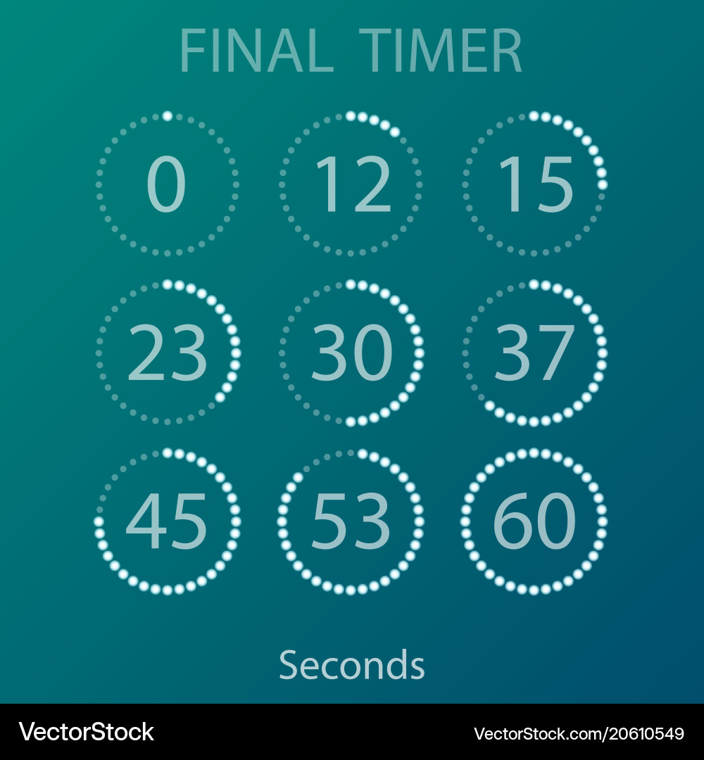 Circle Timer Set - Countdown Display vector image