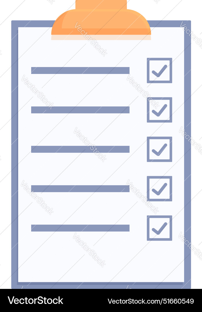 Clipboard showing check marks representing vector image