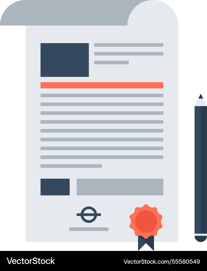 Contract flat web icon Contract flat web icon vector image