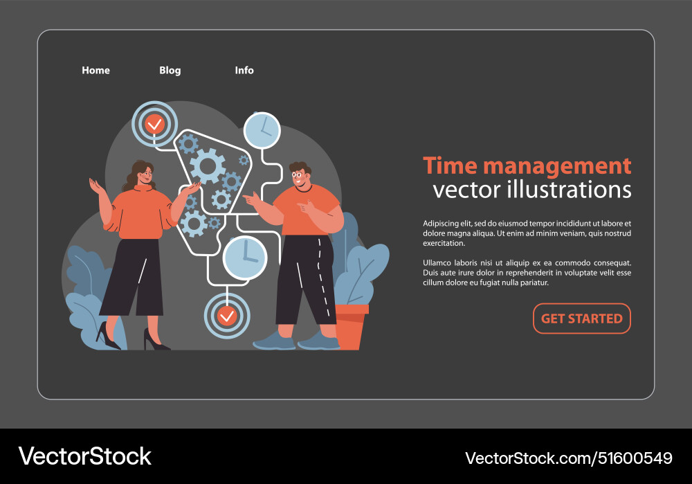 Effective time management strategies set project Effective time management strategies set project vector image