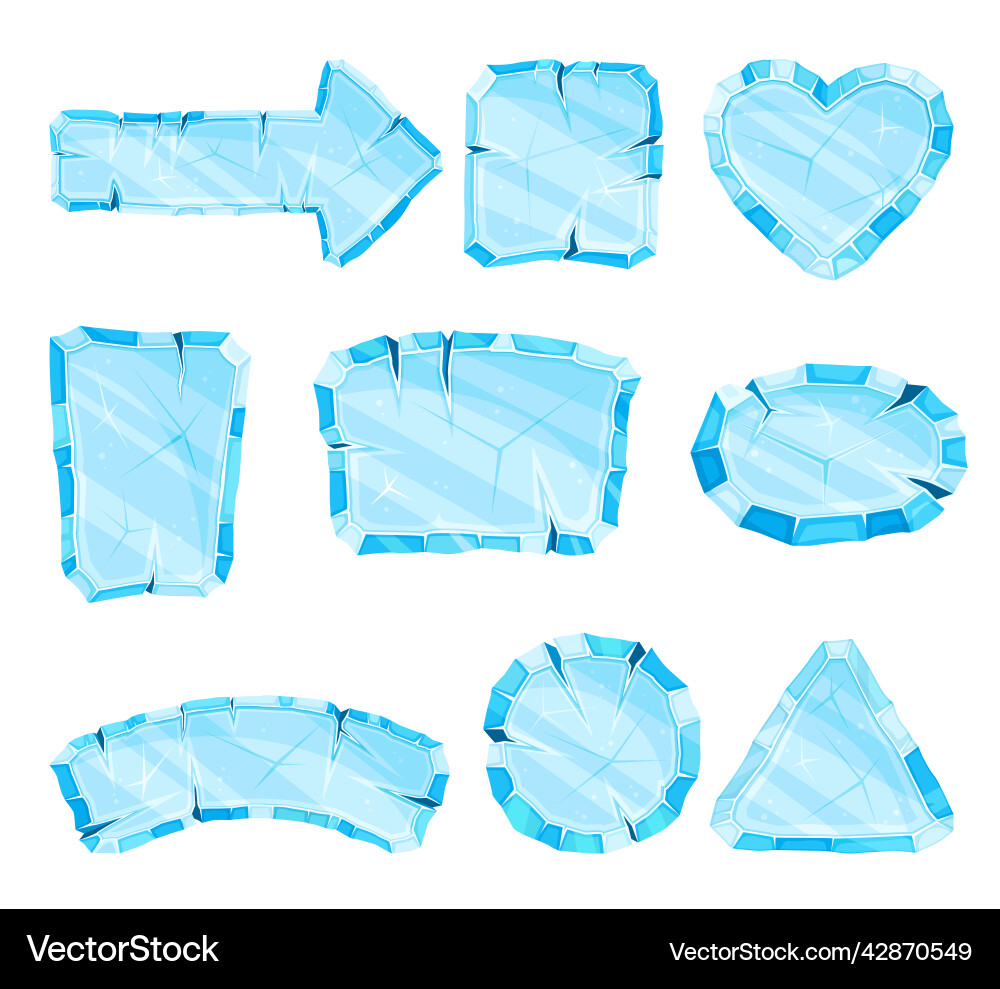 Ice shaped elements for game and web design Ice shaped elements for game and web design vector image