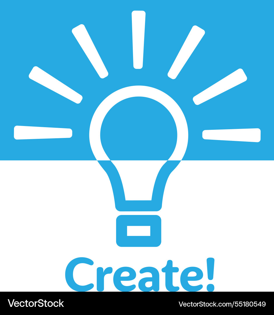 Light bulb rays create symbol vector image