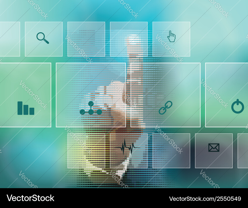 Modern Button Interface Technology Vector Image