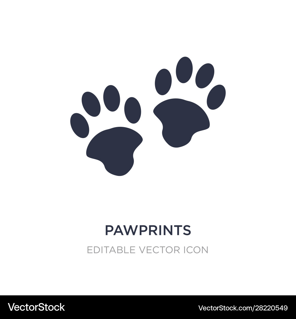 Pawprints icon on white background simple element vector image