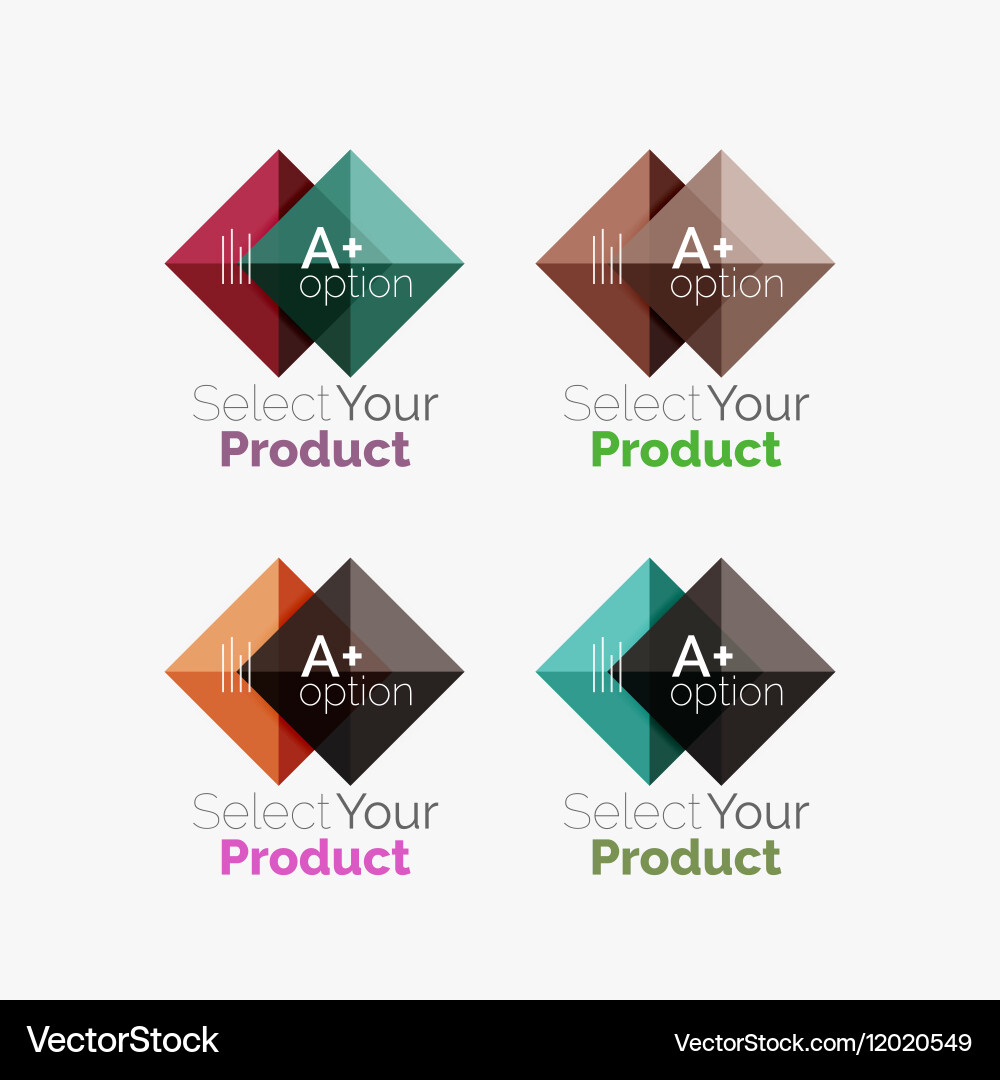 Set of square abstract background templates Vector Image