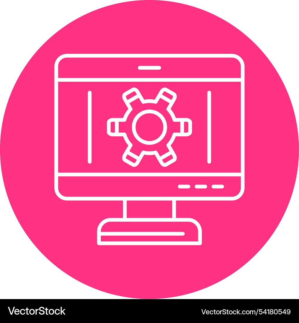 Setting line circle icon Vector Image
