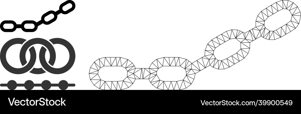 Web network chain icon and original icons Vector Image