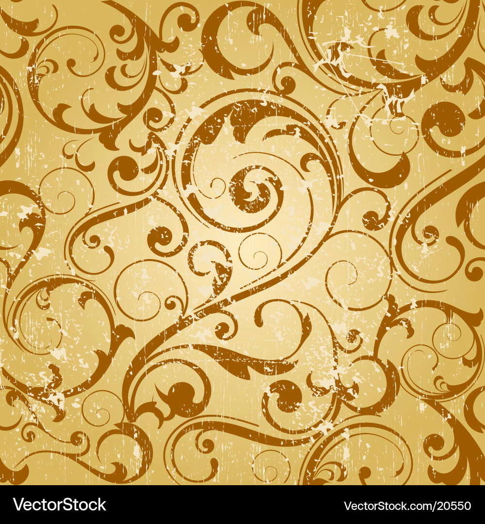 Antique Grunge Floral Wallpaper vector image