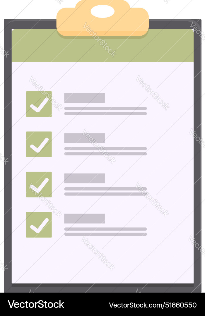 Clipboard showing check marks representing Clipboard showing check marks representing vector image