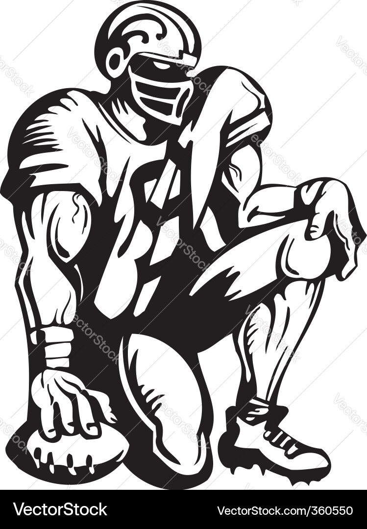 Football Player Action Shot Vector Image