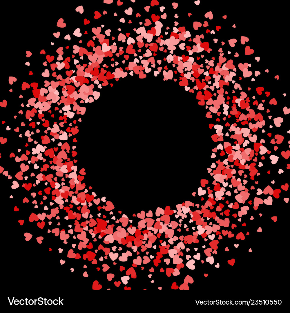 Frame or border of random scatter hearts Frame or border of random scatter hearts vector image