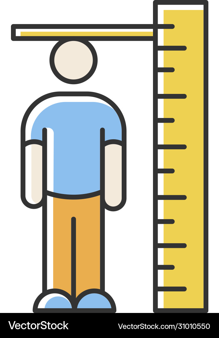 Height measurement rgb color icon human body size Height measurement rgb color icon human body size vector image