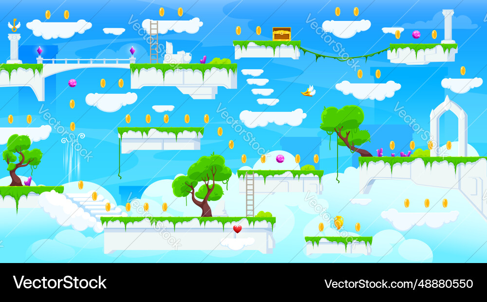 Ice Platform Game Level vector image