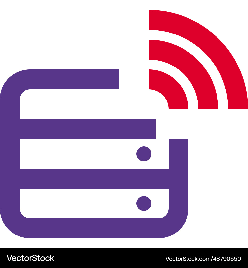 Information storage with a wireless database Vector Image